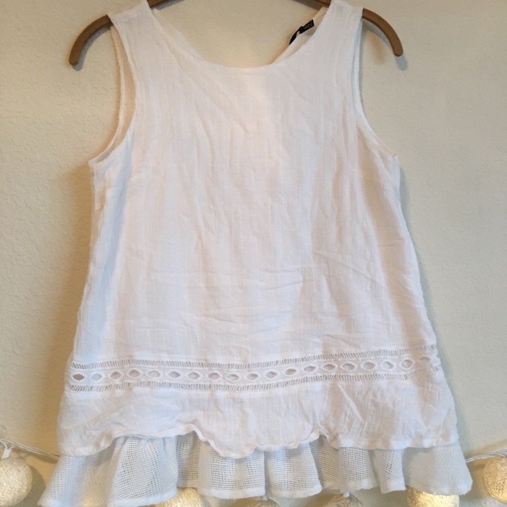 White lacy bottom tank top